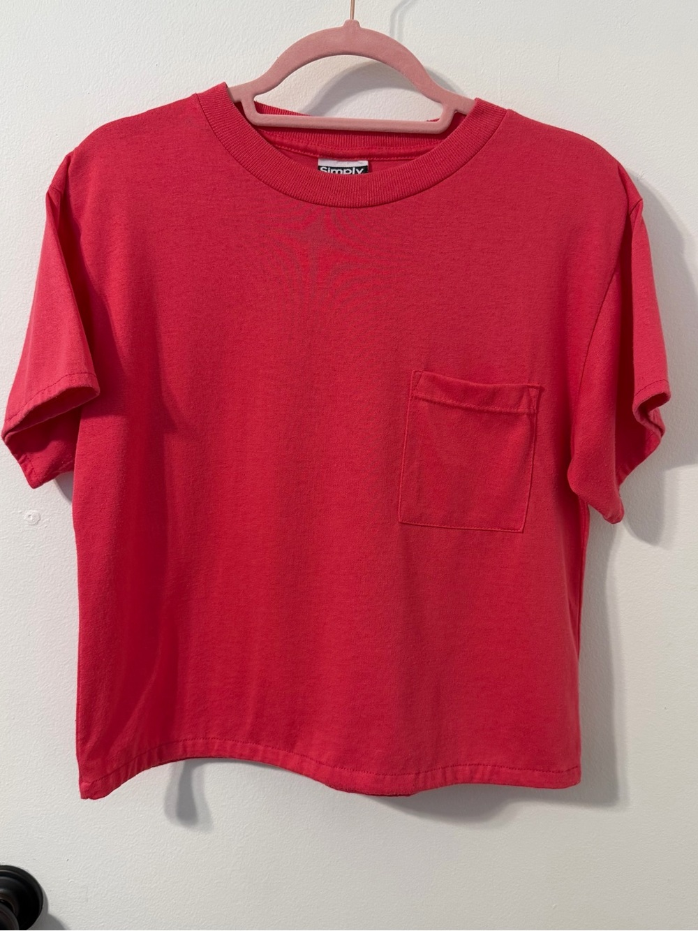 Hot Pink Pocket Short Sleeve Simply Basic Tee